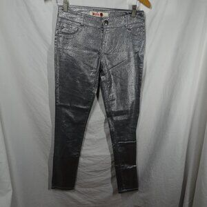 1st Kiss Juniors Silver Skinny Metallic Pants Size 5